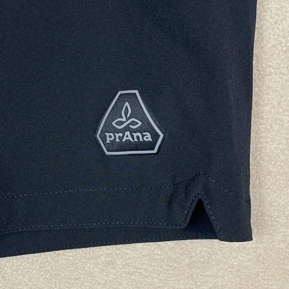 Prana Swim Trunk Mens 40 Black Drawstring Waist Zip Pocket High Rise UPF50+ - Picture 3 of 12